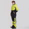 Mono de trabajo alta visibilidad impermeable acolchado unisex C7020. Color negro/amarillo a. V..