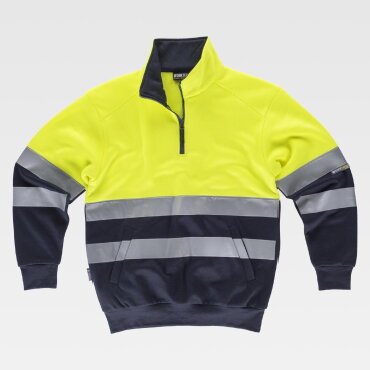 Sudadera alta visibilidad media cremallera combinada unisex C9035