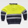 Sudadera alta visibilidad con capucha y cremallera combinada unisex C9036. Color amarillo a. V./azul marino.