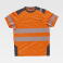 Camiseta alta visibilidad con bolsillo unisex C9241. Color naranja a. V./gris oscuro.