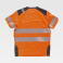 Camiseta alta visibilidad con bolsillo unisex C9241. Color naranja a. V./gris oscuro.