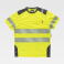 Camiseta alta visibilidad con bolsillo unisex C9241. Color amarillo a. V./gris oscuro.