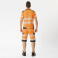 Camiseta alta visibilidad con bolsillo unisex C9241. Color naranja a. V./gris oscuro.
