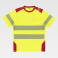 Camiseta alta visibilidad con bolsillo unisex C9241. Color amarillo a. V./rojo.