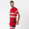 Camiseta alta visibilidad con bolsillo unisex C9242. Color rojo/gris oscuro.