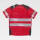Camiseta alta visibilidad con bolsillo unisex C9242. Color rojo/gris oscuro.