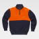 Sudadera alta visibilidad media cremallera combinada unisex C9840. Color azul marino/naranja a. V..