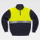 Sudadera alta visibilidad media cremallera combinada unisex C9841. Color azul marino/amarillo a. V..