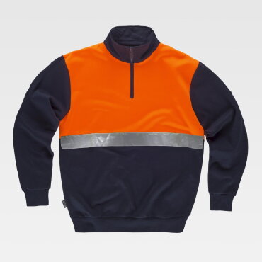 Sudadera alta visibilidad media cremallera combinada unisex C9841