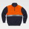 Sudadera alta visibilidad media cremallera combinada unisex C9841. Color azul marino/naranja a. V..