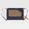 Delantal corto vaquero M719. Color marrón beige/azul vaquero.