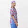 Bandana sanitaria M866. Color estampado variado/azul celeste.