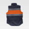 Chaleco reflectante alta visibilidad acolchado multibolsillos unisex S4032. Color azul marino/naranja a. V..