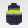Chaleco reflectante alta visibilidad acolchado multibolsillos unisex S4032. Color azul marino/amarillo a. V..