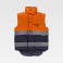 Chaleco reflectante alta visibilidad acolchado multibolsillos unisex S4035. Color naranja a. V./azul marino.