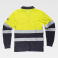 Polo alta visibilidad con bolsillo manga larga unisex S6591. Color azul marino/amarillo a. V..