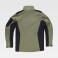 Chaqueta softshell combinada unisex S7825. Color verde oliva/negro.