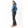 Chaqueta softshell con capucha reciclada unisex S7830. Color azul petróleo/negro/naranja a. V..