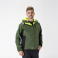 Chaqueta softshell con capucha reciclada unisex S7830. Color verde oscuro/negro/amarillo a. V..