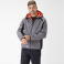 Chaqueta softshell con capucha reciclada unisex S7830. Color gris/negro/rojo a. V..