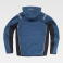 Chaqueta softshell con capucha reciclada unisex S7830. Color azul petróleo/negro/naranja a. V..