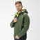 Chaqueta softshell con capucha reciclada unisex S7830. Color verde oscuro/negro/amarillo a. V..