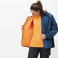 Chaqueta softshell con capucha reciclada unisex S7830. Color azul petróleo/negro/naranja a. V..