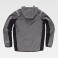 Chaqueta softshell con capucha reciclada unisex S7830. Color gris/negro/rojo a. V..