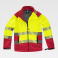 Chaqueta softshell alta visibilidad unisex S9201. Color amarillo a. V./rojo.