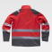 Chaqueta softshell alta visibilidad combinada unisex S9202. Color rojo/gris oscuro.
