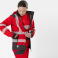Chaqueta softshell alta visibilidad con capucha unisex S9212. Color rojo/gris oscuro.