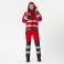 Parka alta visibilidad unisex S9262. Color rojo/gris oscuro.