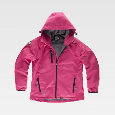Chaqueta softshell con capucha combinada mujer S9494