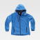 Chaqueta softshell con capucha combinada mujer S9494. Color azul celeste/negro.