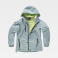 Chaqueta softshell con capucha combinada mujer S9494. Color verde topo/verde lima.