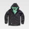 Chaqueta softshell con capucha combinada unisex S9499. Color negro/verde menta.