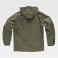 Chaqueta softshell con capucha combinada unisex S9499. Color verde caza/amarillo a. V..