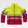 Chaqueta softshell alta visibilidad con capucha unisex S9525. Color rojo amarillo a. V..