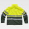 Chaqueta softshell alta visibilidad con capucha unisex S9525. Color verde oscuro/amarillo a. V..