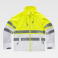 Chaqueta softshell alta visibilidad con capucha unisex S9525. Color blanco/amarillo a. V..