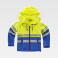 Chaqueta softshell alta visibilidad con capucha unisex S9525. Color azul ina/amarillo a. V..