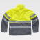 Chaqueta softshell alta visibilidad con capucha unisex S9525. Color gris/amarillo a. V..
