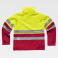 Chaqueta softshell alta visibilidad con capucha unisex S9525. Color rojo amarillo a. V..