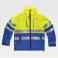 Chaqueta softshell alta visibilidad con capucha unisex S9525. Color azul ina/amarillo a. V..