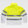 Chaqueta softshell alta visibilidad con capucha unisex S9525. Color blanco/amarillo a. V..
