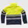 Chaqueta softshell alta visibilidad con capucha unisex S9525. Color azul marino/amarillo a. V..