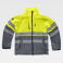 Chaqueta softshell alta visibilidad con capucha unisex S9525. Color gris/amarillo a. V..