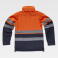 Chaqueta softshell alta visibilidad con capucha unisex S9525. Color azul marino/naranja a. V..