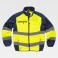 Chaqueta softshell alta visibilidad acolchada unisex S9600. Color amarillo a. V./azul marino.