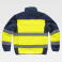 Chaqueta softshell alta visibilidad acolchada unisex S9600. Color amarillo a. V./azul marino.